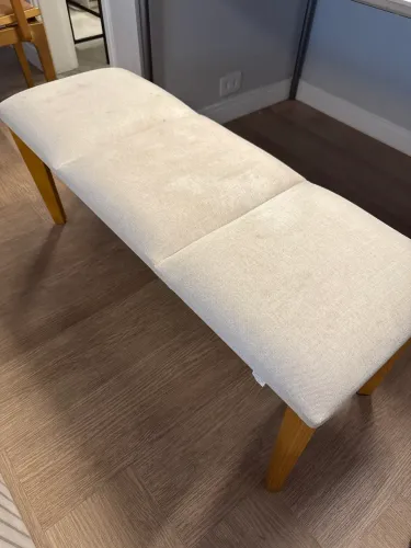 Banco de madeira e tecido para Hall de entrada ou mesa de jantar
