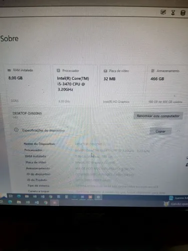 Kit placa mãe ddr3 Core i5 com 1 pente de 8gb de memória 