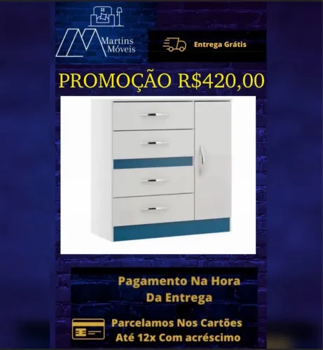 GRANDE PROMOÇÃO*Cômoda 01 porta e 4 gavetas ENTREGA GRÁTIS ACEITA CARTÃO