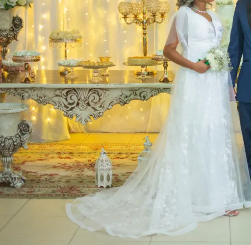 Vestido de noiva branco renda