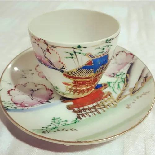 Xícara de café japonesa Pintado em Ouro