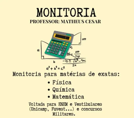 Aulas de Matemática, Física e Química 