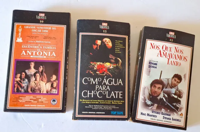 Trio fitas de vídeo vhs videoteca caras