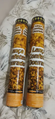 Lança confetes dourado