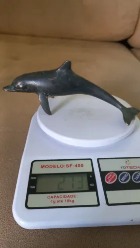 Antiga Estátua de golfinho em bronze decoração enfeite antiguidade antigo Raridade