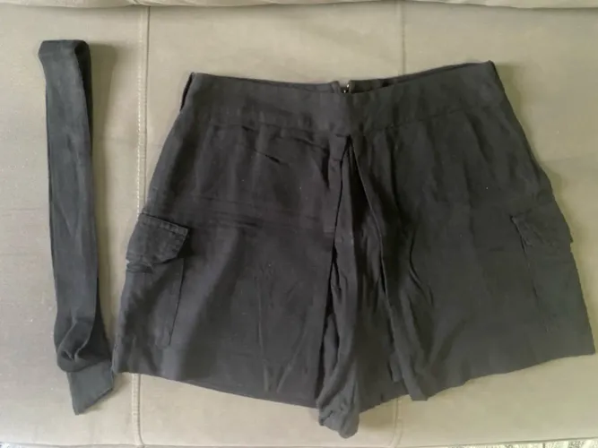 Short saia preto com faixa Garage M/G