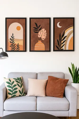 Trio de Quadros Moderno Decorativo Autocolante 
