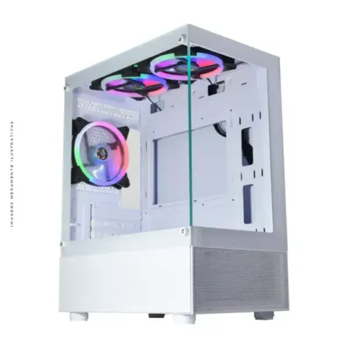 Gabinete Gamer K-Mex Medusa II, Mid Tower, Vidro Temperado, mATX, Sem Fonte, 3 Fans RGB