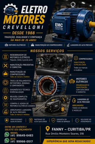 Rebobinagem de Motores Elétricos | Compressores | Lavadoras de Alta Pressão
