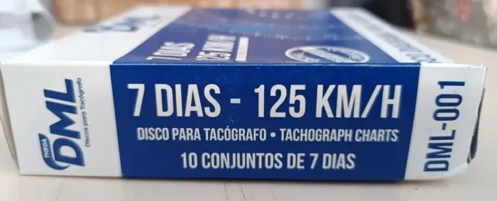 Disco De Tacógrafo Semanal 125x7d Dml - 1 caixa com 10 unidades