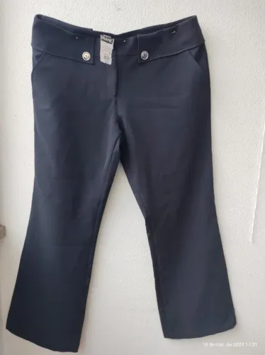 calça comprida plus size preta tamanho 52