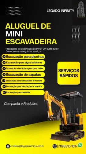 Aluguel de Mini Escavadeira