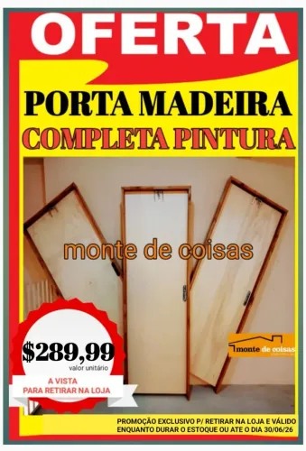 PORTA DE MADEIRA COMPLETO !! PROMOÇÃO !!