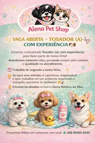 Vaga para Tosador (a) + Banhista