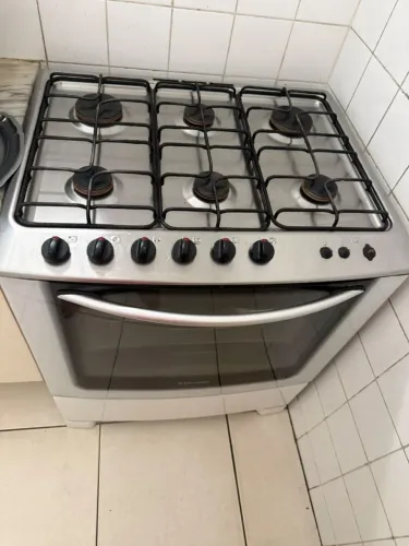 Fogão 6 Bocas Electrolux Branco Porta Full Glass 76UB6 Bivolt
