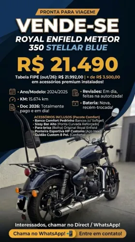 Royal Enfield meteor 350 stellar blue NOVA Semi Nova
