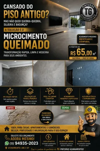 Efeito cimento queimado/micro cimento 