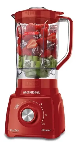 Liquidificador Mondial Turbo Power 550W 2,2L Vermelho - Novo na Caixa