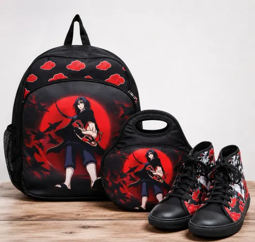 Kit Anime (Mochila + lancheira + Tênis Tam.35/36)