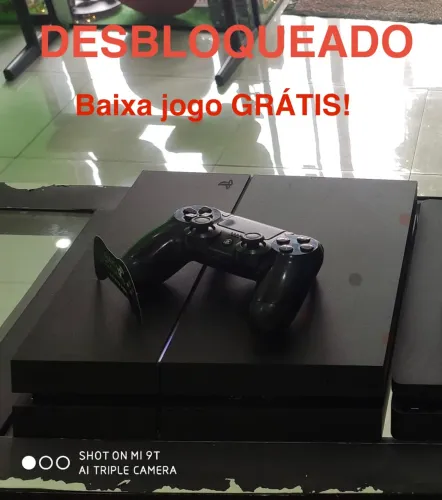 Ps4 desbl com 2 controles, vários jogos brinde e garantia em até 18x!Troca!Entrega