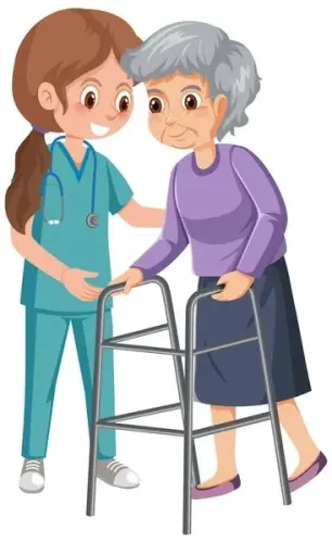 Acompanhante hospitalar e cuidadora de idosos.