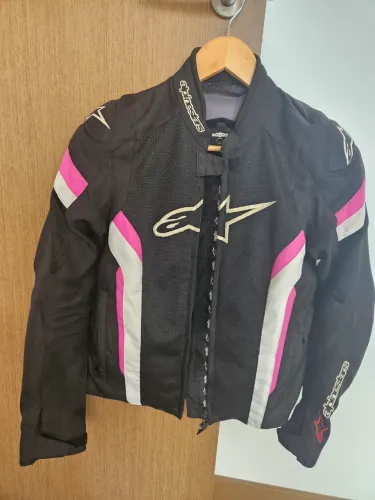 Jaqueta Alpinestars Stella T-Jaws Preto, Branco e Rosa