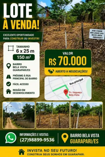 Vendo Lote no Bairro Bela Vista