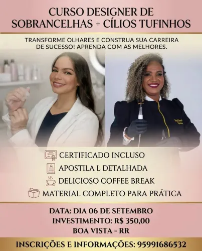 Curso Profissionalizante de sobrancelhas e cílios!