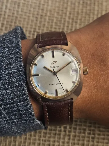 Enicar Star Jewels- Calibre AR1141 | Plaquê Ouro Rosé | Vintage Suíço