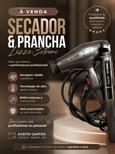 Secador + Prancha lizze seminova