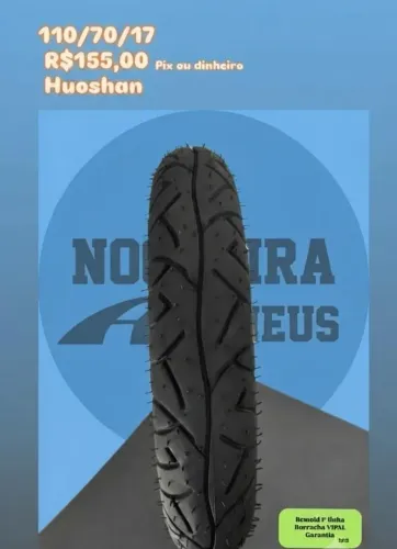 Pneu 110/70/17 Huoshan para motos Fazer, Ninja, CB, MT-03, Comet, e similares