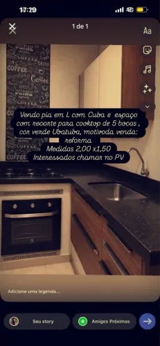 Pia de cozinha em L 2,00x1,50