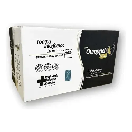 Papel Interfolhado Ouroppel Prime 2000 Folhas Folha Simples