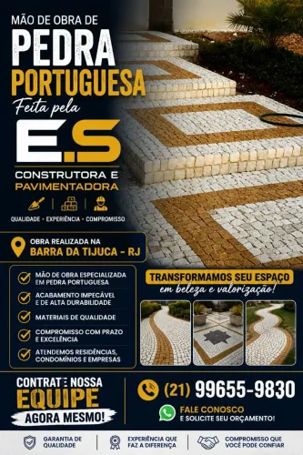 Mão de obra de pedra portuguesa