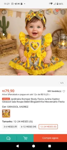 Vestido junino infantil novo