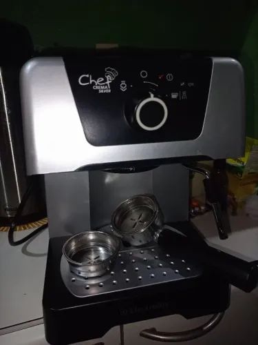 cafeteira expresso electrolux chef crema silver