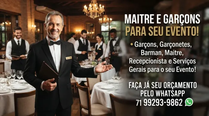 Maitre e garçons para seu evento