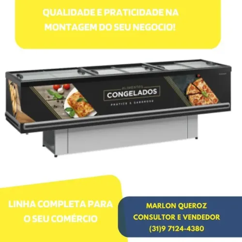 Ilha de Congelados 2,9M Vidro Reto Gelopar