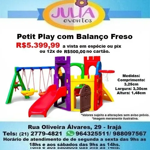 Playground Infantil Petit Play com Balanço Freso