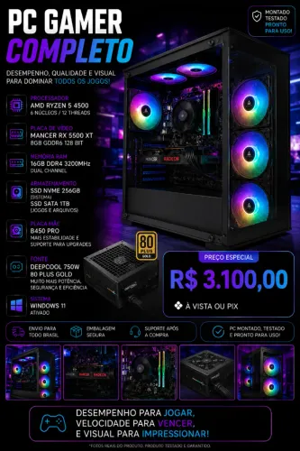? PC Gamer Ryzen 5 + RX 5500 XT 8GB ?