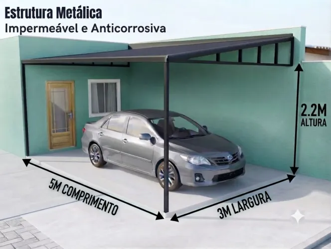 Estrutura metálica 7x3m - Toldo