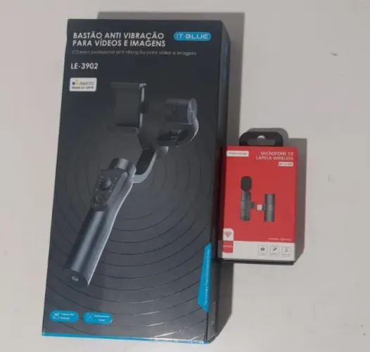 Bastao anti-vibração + Microfone de lapela para Iphone