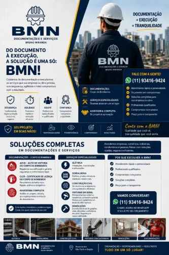 AVCB / CLCB / Elétrica / Serralheria / Demolições / Pintura em geral / Porta corta fogo