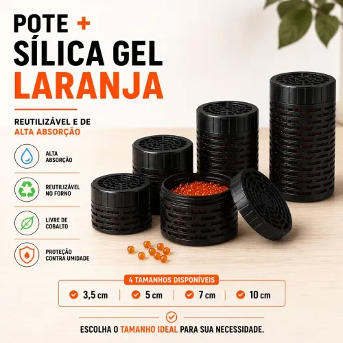Pote + Sílica Gel Anti Umidade