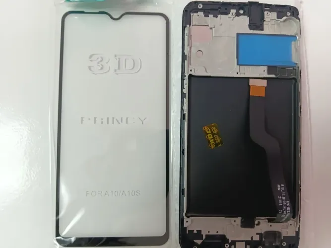 Tela Frontal Samsung Galaxy A10 A105 Nova Com Aro + Película 3D