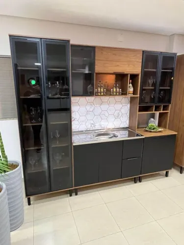 Armário de Cozinha Completo 100% MDF com Balcão 1,20m (Novo) Entrega Grátis!