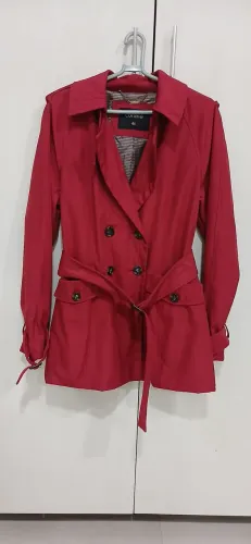 Casaco Sobretudo Feminino Cortelle Vermelho Elegante e Moderno