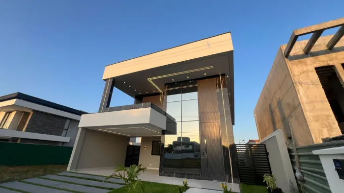 Baixou de preço - Casa a venda cidade alpha 272m2 piscina fachada imponente contemporanea 