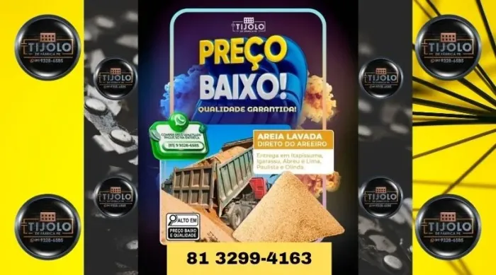 areia miritiba para pequenas e grandes obras 