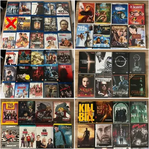 Lote com 379 Mídias Físicas (350) DVDs + (29) Blu-rays